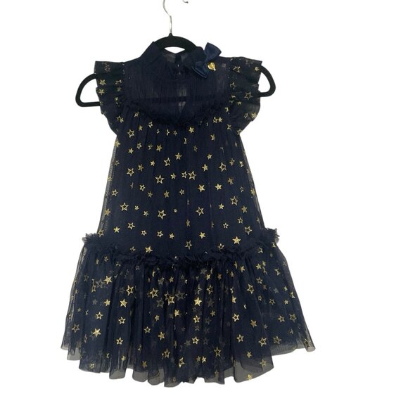 Angel's Face Girls' Navy Blue Golden Stars Tulle Tutu Dress Age 6-7y Midi - Picture 1 of 8